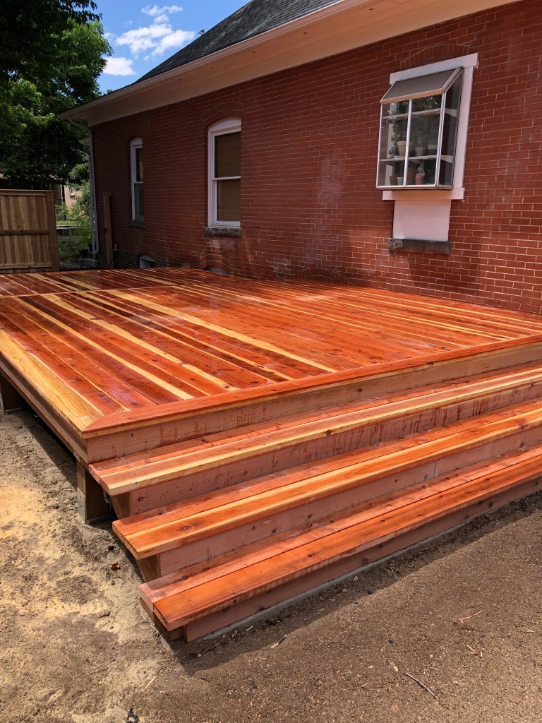 Wood Deck. Outdoor patio and deck. Cedar. outdoor living